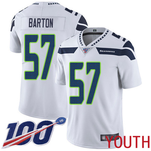 Seattle Seahawks Limited White Youth Cody Barton Road Jersey NFL Football #57 100th Season Vapor Untouchable->women nfl jersey->Women Jersey